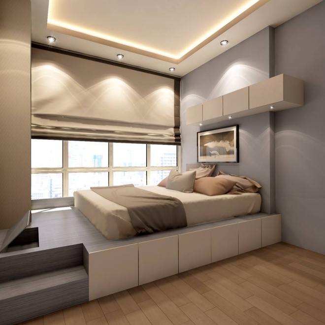 Thiết kế giường giật cấp giúp phòng ngủ nhỏ vừa rộng hơn lại vừa đẹp miễn chê - Ảnh 13.