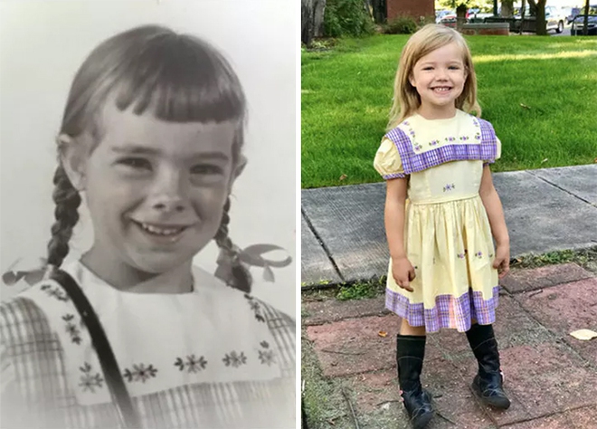 Gần 70 năm qua, các cô con gái của gia đình này đều mặc đúng một chiếc váy vào ngày đầu nhập học - Ảnh 1.