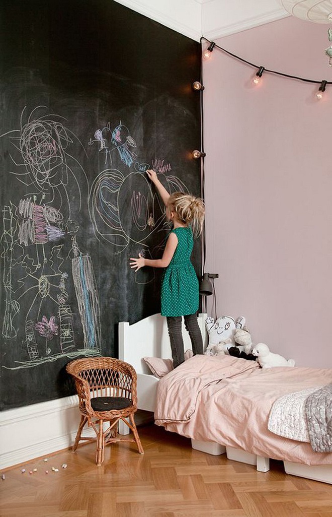 Những kiểu trang trí tường đen thật đẹp mắt trong phòng ngủ của các bé - Ảnh 5.