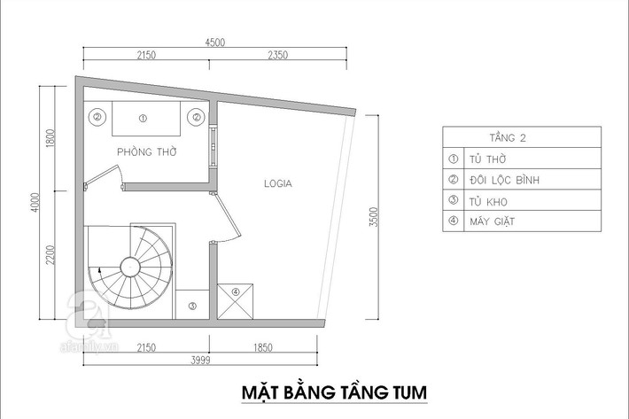 Tư vấn thiết kế nhà 3,5 tầng trên mảnh đất bị xéo với chi phí hơn 4 trăm triệu - Ảnh 4.