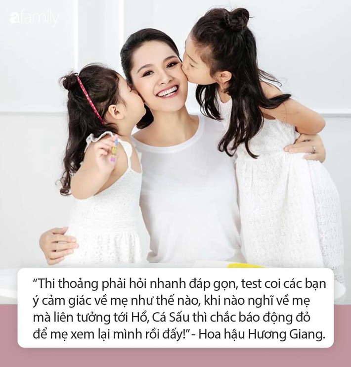 Hoa hậu Hương Giang chơi trò hỏi nhanh đáp gọn với con gái để 