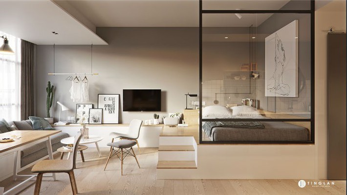 Ý tưởng thiết kế căn hộ studio siêu nhỏ nhưng cực hiện đại dành cho cả gia đình nhỏ xinh - Ảnh 1.