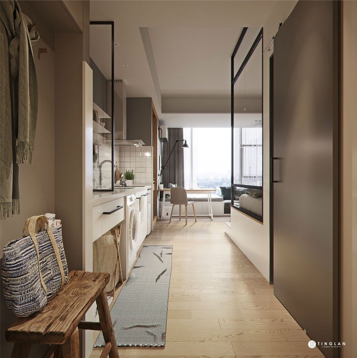 Ý tưởng thiết kế căn hộ studio siêu nhỏ nhưng cực hiện đại dành cho cả gia đình nhỏ xinh - Ảnh 2.
