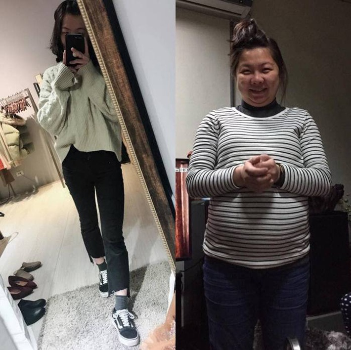 Mẹ bầu 83kg giảm 50kg trong vòng 5 tháng khiến dân mạng trầm trồ không ngớt - Ảnh 1.