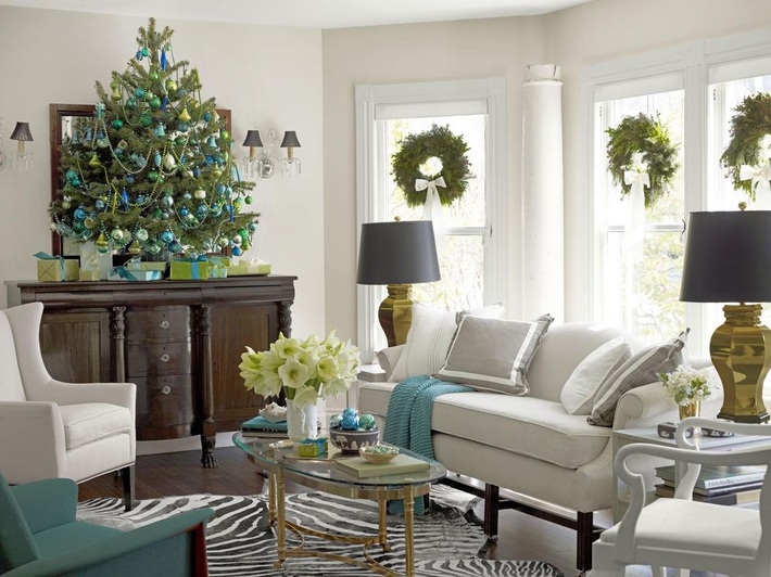 Những cách tạo không khí vui vẻ cùng nét nổi bật độc đáo cho phòng khách nhà bạn dịp Giáng sinh - Ảnh 3.