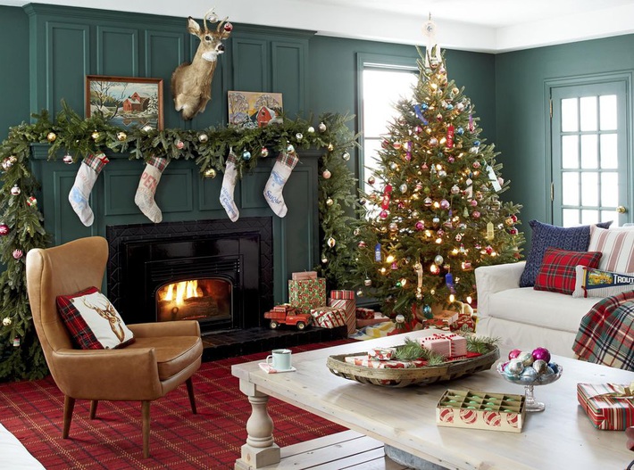 Những cách tạo không khí vui vẻ cùng nét nổi bật độc đáo cho phòng khách nhà bạn dịp Giáng sinh - Ảnh 10.
