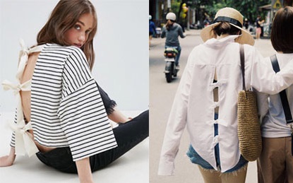 Nơ nhỏ xinh thắt dọc lưng áo đang là mốt khiến phái đẹp phải xiêu lòng