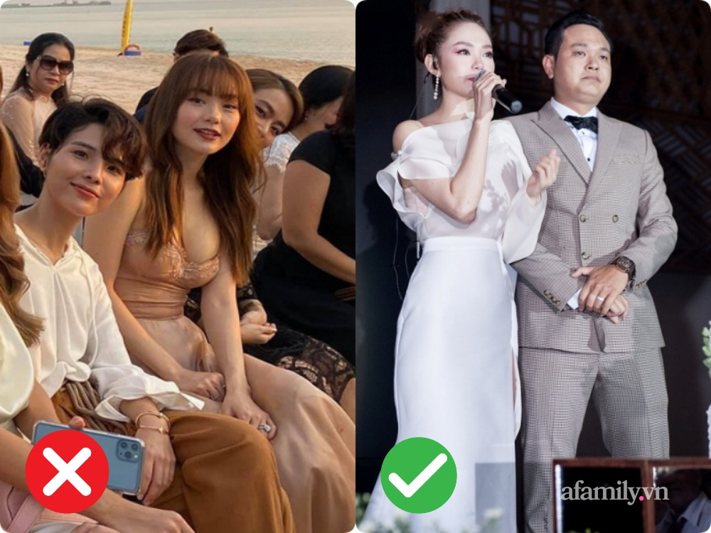 2 lần Minh Hằng diện váy phô diễn vòng 1 khi đi đám cưới: Bộ váy diện tại lễ cưới Đông Nhi tưởng đâu nền nã hóa ra cũng nhiều phen "hú hồn" - Ảnh 5. 2 lần Minh Hằng diện váy phô diễn vòng 1 khi đi đám cưới: Bộ váy diện tại lễ cưới Đông Nhi tưởng đâu nền nã hóa ra cũng nhiều phen "hú hồn" - Ảnh 5.