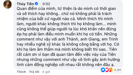 Thủy Tiên phản ứng gay gắt khi cư dân mạng nhắc tới Trấn Thành, Ngọc Trinh: Những comment như vậy vô tình gây ảnh hưởng tình cảm đồng nghiệp - Ảnh 2. Thủy Tiên phản ứng gay gắt khi cư dân mạng nhắc tới Trấn Thành, Ngọc Trinh Thủy Tiên phản ứng gay gắt khi cư dân mạng nhắc tới Trấn Thành, Ngọc Trinh: Những comment như vậy vô tình gây ảnh hưởng tình cảm đồng nghiệp - Ảnh 2. Thủy Tiên phản ứng gay gắt khi cư dân mạng nhắc tới Trấn Thành, Ngọc Trinh