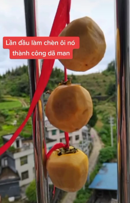 Tranh thủ lúc vào mùa, cô nàng tập tành làm hồng treo gió nhưng thành quả sau vài ngày chờ đợi nhìn mà tuyệt vọng - Ảnh 3.