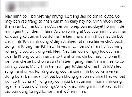 Khách dễ tính vào quán order 