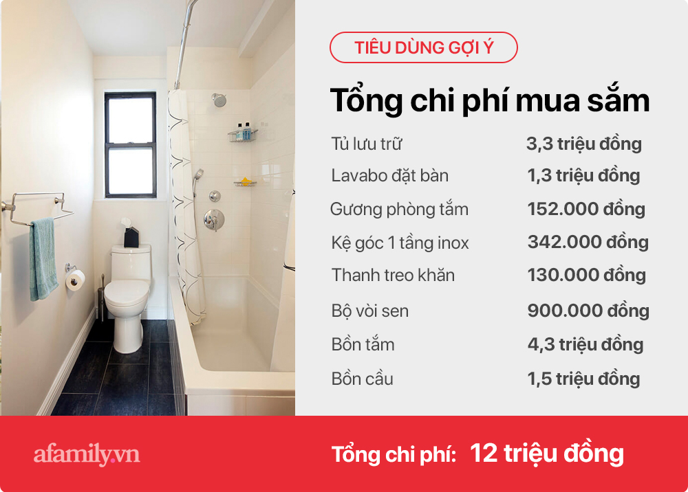 Cải tạo phòng tắm nhỏ theo phong cách tối giản hiện đại, cặp vợ chồng trẻ ở Mỹ vô tình tiết lộ thiết kế mẫu, áp dụng về Việt Nam chi phí chỉ 12 triệu - Ảnh 12.