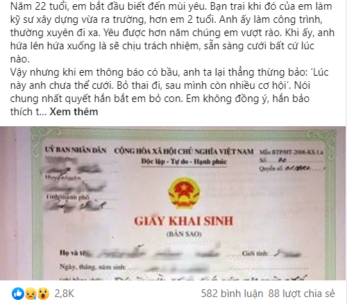 Bỏ bạn gái khi đang mang thai, 4 năm sau quay lại nhận con nhưng nhìn tờ giấy khai sinh trên tay cô tái mặt - Ảnh 1. Bỏ bạn gái khi đang mang bầu, 4 năm sau quay lại nhận con nhưng nhìn tờ giấy khai sinh trên tay cô tái mặt - Ảnh 1.