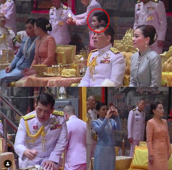 Hoàng hậu Suthida gây chú ý với biểu cảm khác lạ khi Hoàng quý phi Thái Lan quỳ rạp dưới chân Quốc vương - Ảnh 3.