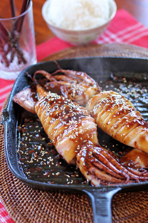 Mực nhồi cơm sốt Teriyaki, làm đơn giản mà gây nghiện vô cùng - Ảnh 9.