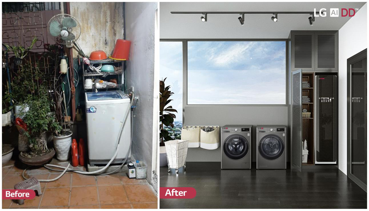 KTS hô biến những góc giặt cũ kĩ, lộn xộn của chị em hội Nghiện nhà thành không gian đẹp lung linh, nhìn là muốn học theo ngay lập tức - Ảnh 4. KTS hô biến những góc giặt cũ kĩ, lộn xộn của chị em hội Nghiện nhà thành không gian đẹp lung linh, nhìn là muốn học theo ngay lập tức - Ảnh 4.