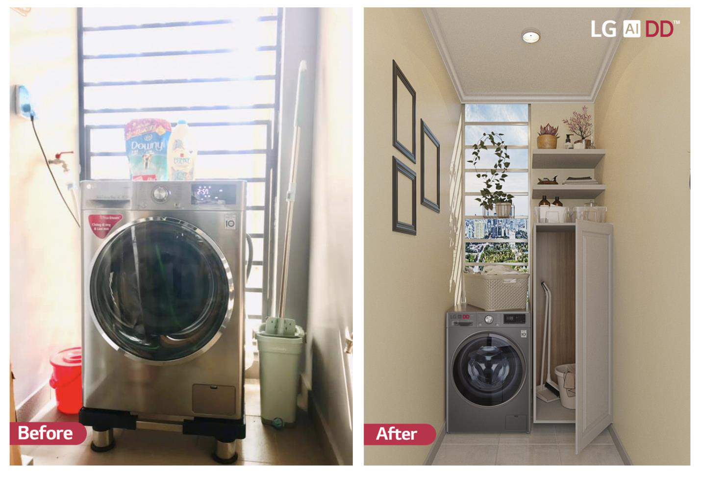 KTS hô biến những góc giặt cũ kĩ, lộn xộn của chị em hội Nghiện nhà thành không gian đẹp lung linh, nhìn là muốn học theo ngay lập tức - Ảnh 5. KTS hô biến những góc giặt cũ kĩ, lộn xộn của chị em hội Nghiện nhà thành không gian đẹp lung linh, nhìn là muốn học theo ngay lập tức - Ảnh 5.