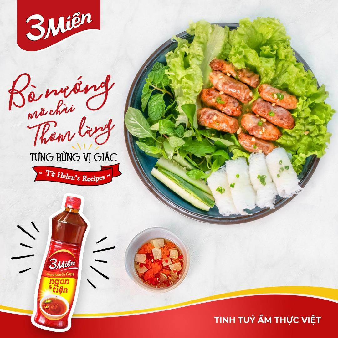 Vợ đảm chia sẻ món bò nướng mỡ chài từ công thức của Helen’s Recipes, nhìn thành quả là biết ngay anh chồng “số hưởng - Ảnh 1.