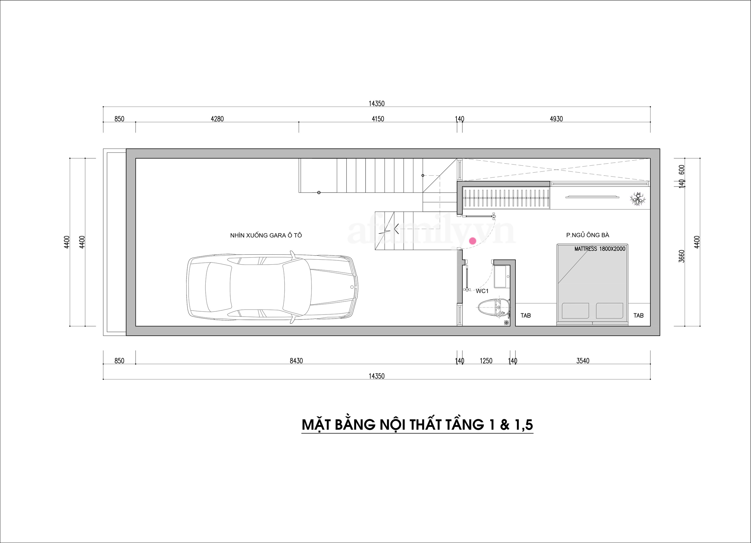 Tư vấn thiết kế nhà ống lệch tầng 4,4 x 13,5m phong cách hiện đại với chi phí 197 triệu đồng - Ảnh 3.