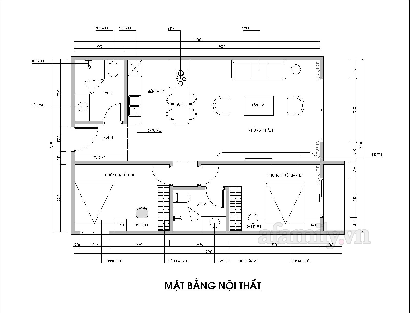 Kiến trúc sư tư vấn thiết kế căn hộ chung cư 70m² hai phòng ngủ dành cho 3 người với chi phí chỉ 151 triệu đồng - Ảnh 2.