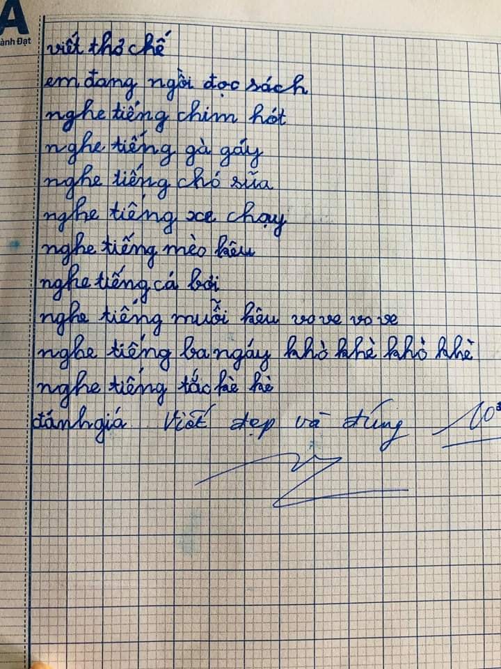 Cậu bé tiểu học ngồi chế thơ thể tự do nhưng hài hước nhất chi tiết thật như đếm: Ba ngáy khò khè khò khè - Ảnh 1.