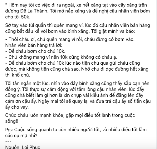 Đi đổ xăng nhưng lại quên mang ví, nhân viên cây xăng đã đưa ra lời đề nghị đặc biệt khiến khách hàng xúc động - Ảnh 2.