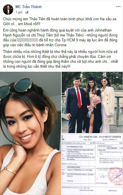Bố mẹ chồng Tăng Thanh Hà ủng hộ hơn 6 tỷ đồng cho việc phòng chống đại dịch Covid-19 - Ảnh 1.
