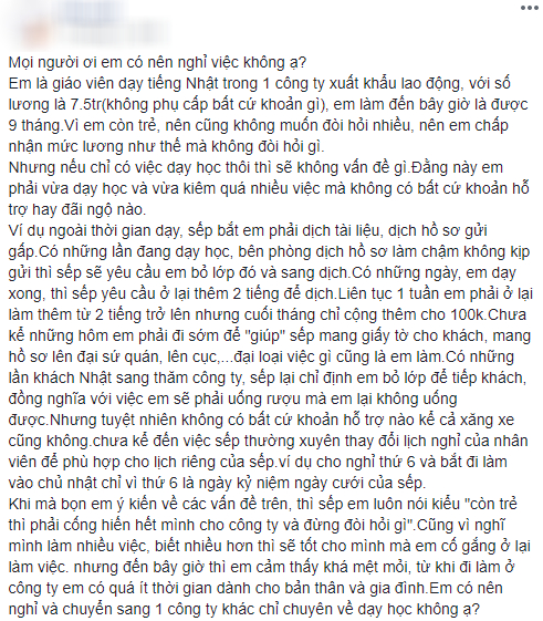 Dạy tiếng Nhật cho công ty XKLĐ, cô nàng bị sếp “củ hành” liên tục: Hết dịch bài với thù lao 100k lại phải đi “hầu rượu” khách hàng - Ảnh 3.