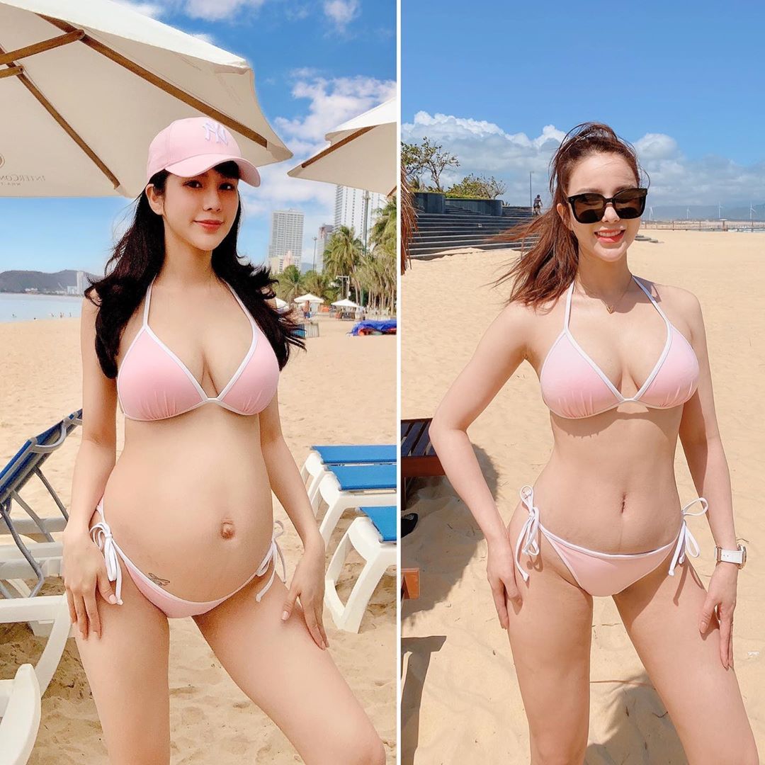 Mẹ trẻ nào cũng phải trầm trồ khi Diệp Lâm Anh diện bikini cũ: Lại dáng xuất sắc, body &quot;xôi thịt&quot;, đường cong đâu ra đó - Ảnh 1.