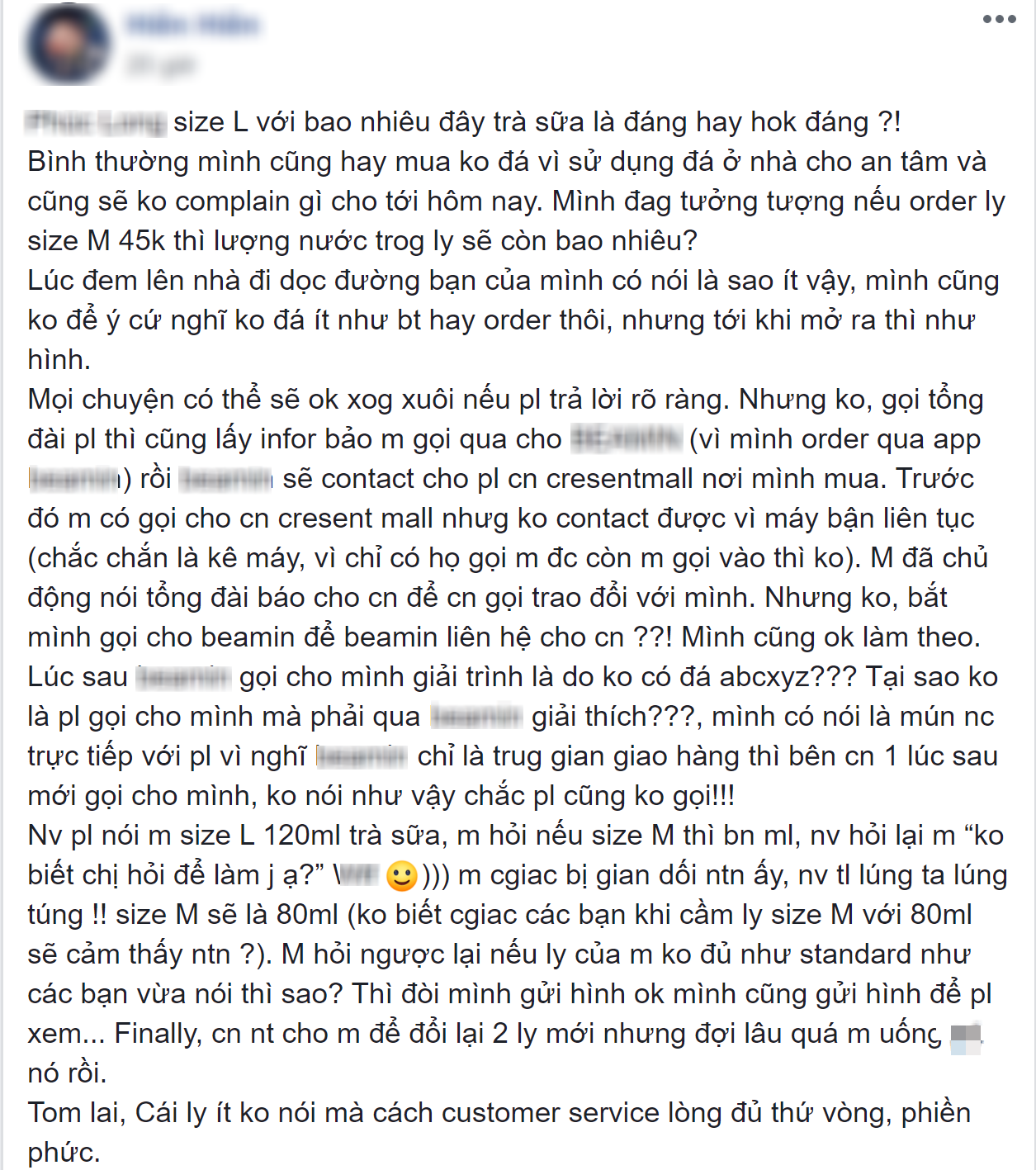 Mua trà sữa từ hãng có tiếng nhận được ít ngoài sức tưởng tượng, cô nàng bức xúc kể khổ lại bị dân mạng "lên lớp" không ngẩng được mặt - Ảnh 1.