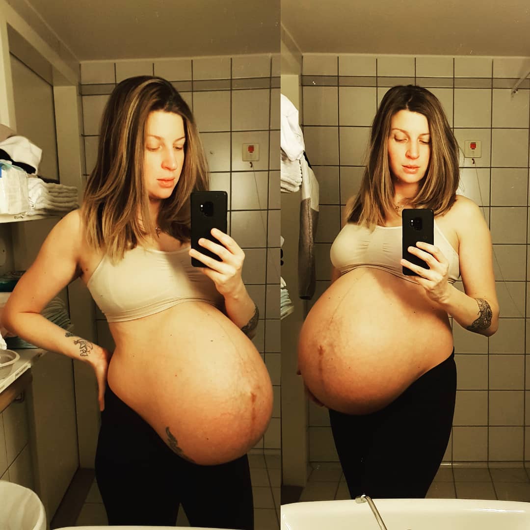 Hình ảnh bụng bầu mang đa thai khiến các mẹ nhìn thôi cũng thấy ...
