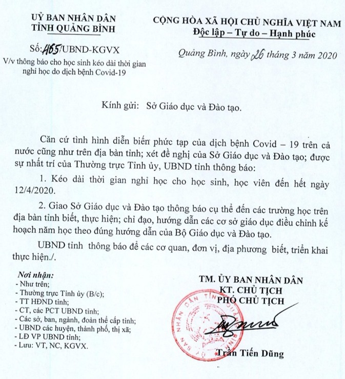 MỚI: Thêm 1 tỉnh thành thông báo cho toàn bộ học sinh các cấp nghỉ đến hết giữa tháng 4 - Ảnh 1. MỚI: Thêm 1 tỉnh thành thông báo cho toàn bộ học sinh các cấp nghỉ đến hết giữa tháng 4 - Ảnh 1.