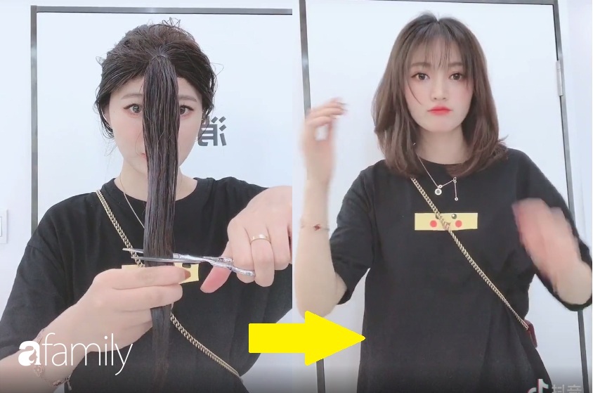 Cách tự cắt tóc tại nhà của hội con gái Trung Quốc, chẳng cần ra tiệm mà vẫn xịn sò ra trò - Ảnh 4.