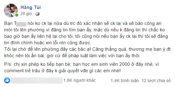 Hot mom Hằng Túi lại vướng lùm xùm ầm ĩ: Chuyển khoản nhầm 15 triệu cho một nữ sinh, nhưng đăng cả thông tin cá nhân lên FB để đòi - Ảnh 6.