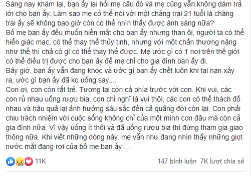 Chàng trai 21 tuổi nhập viện vì tai nạn và câu hỏi &quot;con sẽ vĩnh viễn không bao giờ nhìn thấy được nữa đúng không” khiến vị bác sĩ không cầm được nước mắt - Ảnh 2.