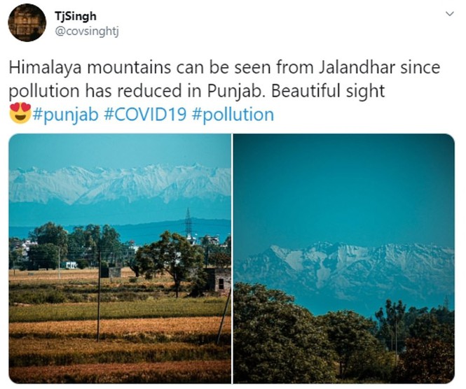 Nhìn thấy dãy Himalaya từ Ấn Độ nhờ phong tỏa chống dịch COVID-19 - Ảnh 4.