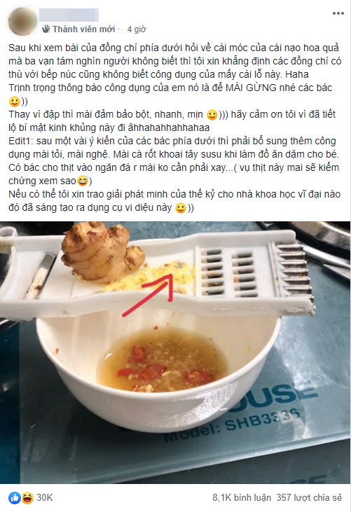 Team nội trợ mừng rớt nước mắt khi phát hiện ra công dụng của đống lỗ trên chiếc nạo rau củ, từ nay khỏi mất công hì hục cạo vỏ gừng - Ảnh 1. Team nội trợ mừng rớt nước mắt khi phát hiện ra công dụng của đống lỗ trên chiếc nạo rau củ, từ nay khỏi mất công hì hục cạo vỏ gừng - Ảnh 1.