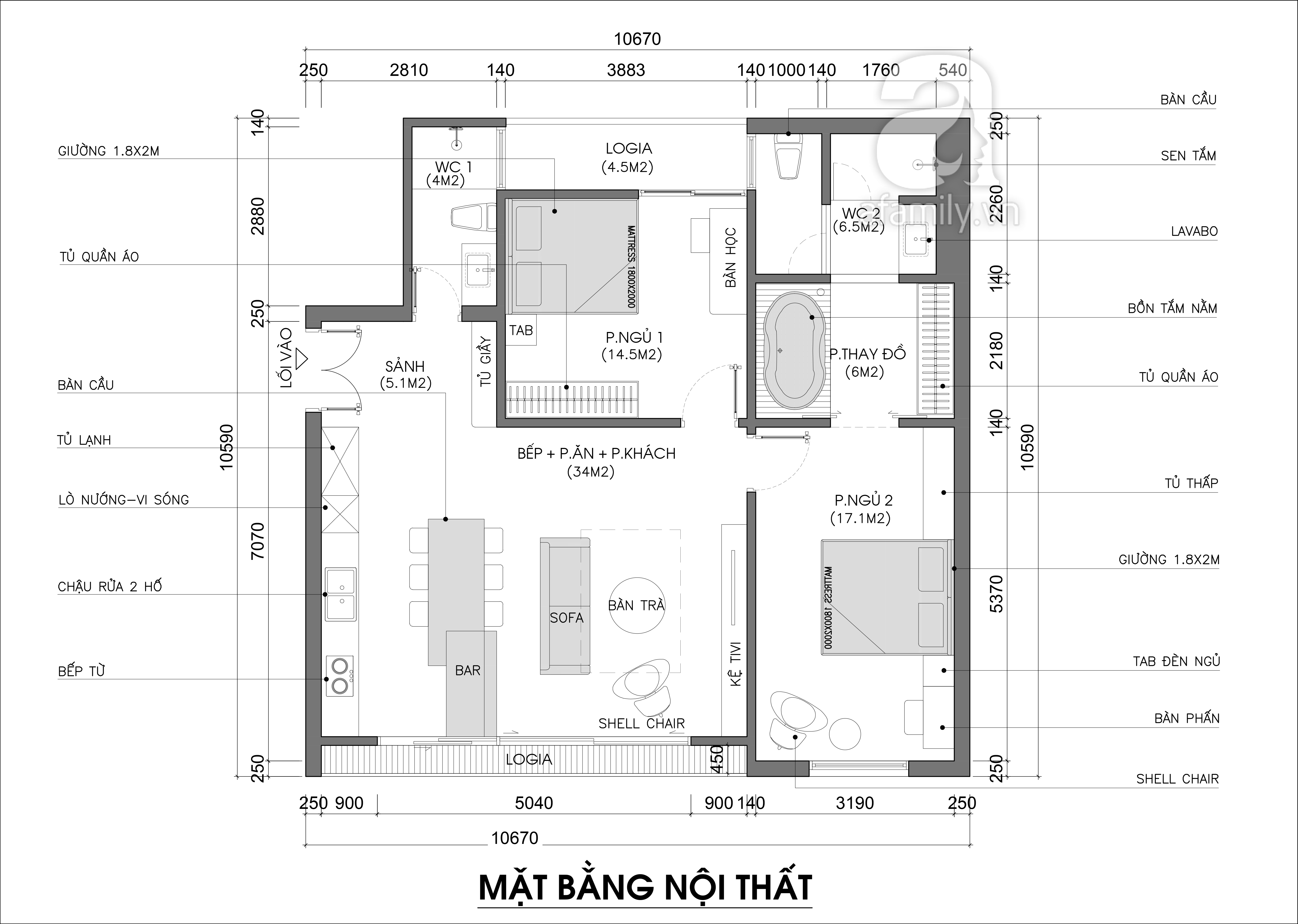 Tư vấn thiết kế nội thất căn hộ chung cư bị xuống cấp có diện tích 104m² với chi phí 210 triệu - Ảnh 2.
