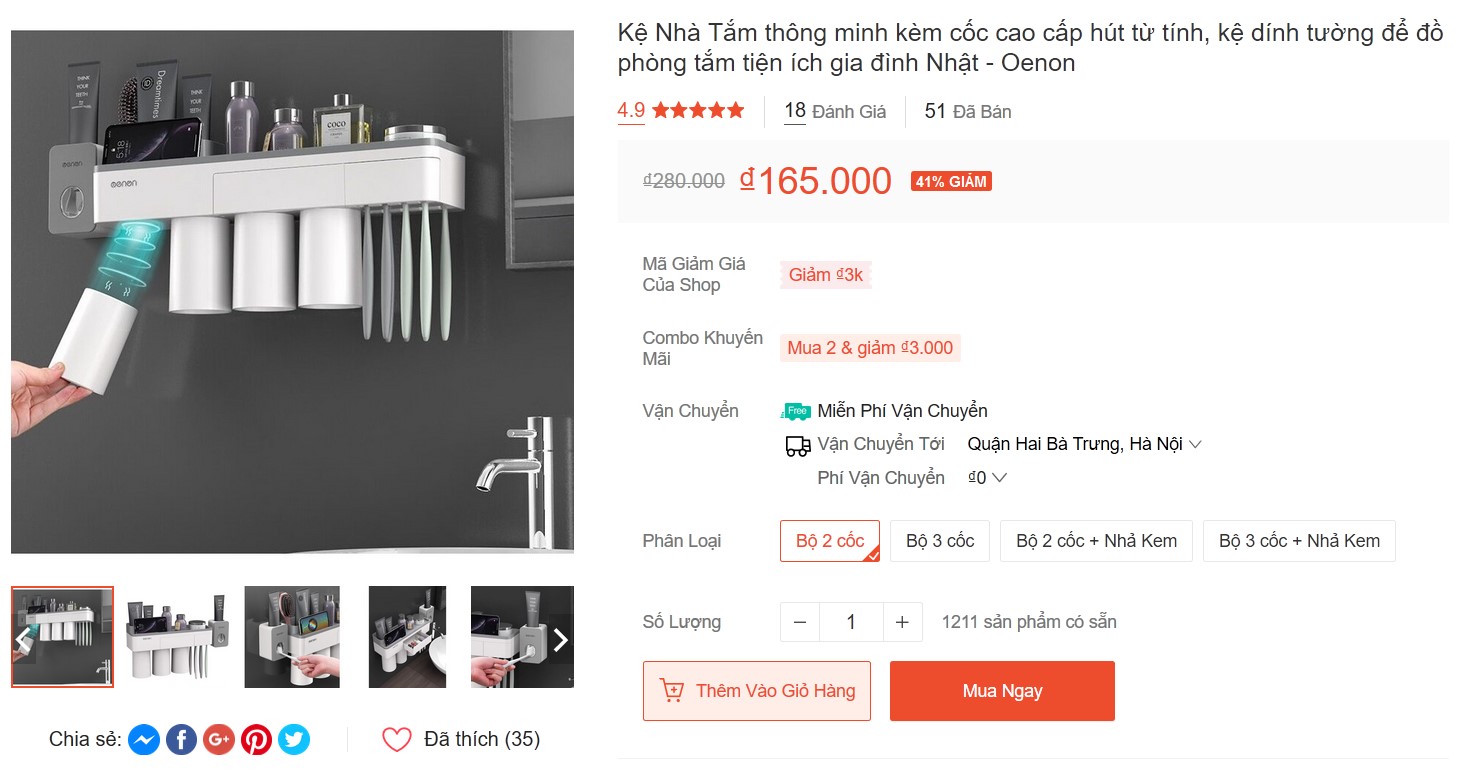 Tận dụng kì nghỉ rảnh rỗi, chị em thử “F5” phòng tắm bằng mấy món này xem, tiện lợi, đẹp xinh mà không lo hao ví - Ảnh 2.