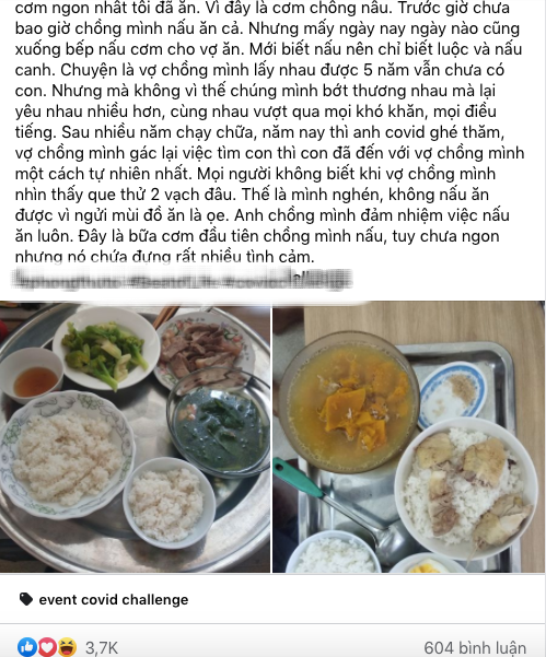 Khoe mâm cơm đơn giản chồng nấu là &quot;bữa cơm ngon nhất tôi đã ăn&quot;, mẹ trẻ khiến chị em xúc động mạnh vì câu chuyện phía sau - Ảnh 1.