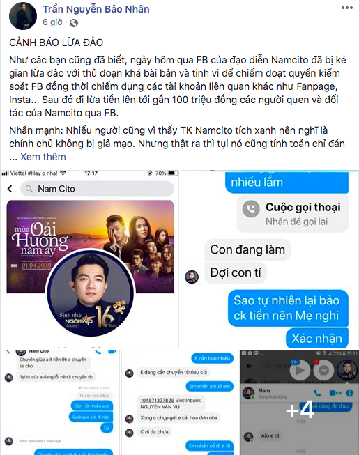 Đạo diễn Gái già lắm chiêu bị chiếm Facebook lừa đảo gần 100 triệu, chiêu thức tinh vi khiến nhiều nghệ sĩ từng mắc phải - Ảnh 2.