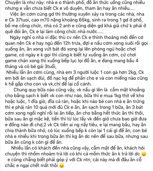 Tâm sự của người vợ trẻ khốn khổ vì &quot;chồng vô duyên, tham ăn lại hay ăn nhiều&quot; khiến chị em không tin nổi vào mắt mình - Ảnh 1.