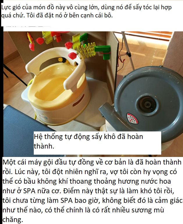 Chồng tâm lý sáng chế máy gội đầu kiêm massage cho bà xã, nhưng lúc thực nghiệm lại khiến dân mạng hoang mang: &quot;Chị vợ phải dũng cảm lắm mới dám sử dụng&quot; - Ảnh 7.