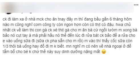 Nàng dâu than thở bầu 6 tháng mà ngày nào mẹ chồng cũng chỉ cho ăn cơm rau với nước mắm, nhưng dân mạng lại chỉ trích cái sai này của cô gái - Ảnh 1.