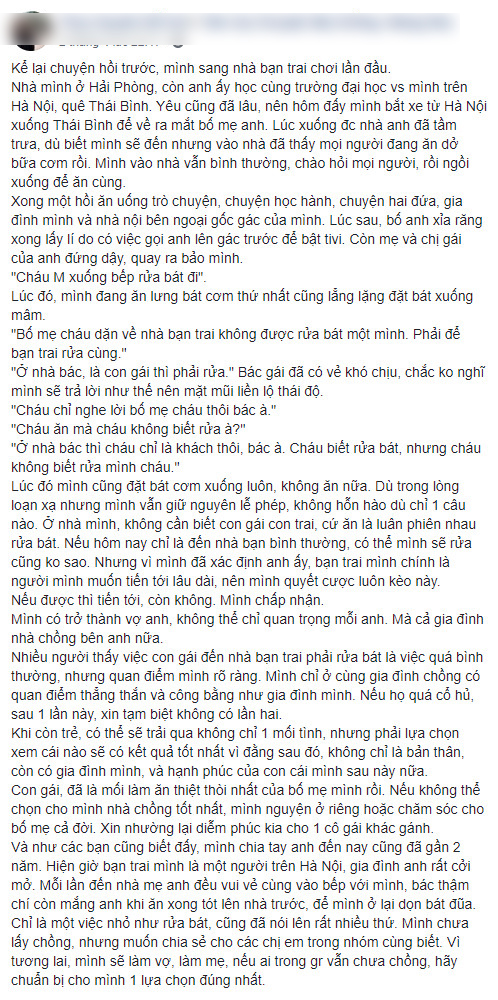 Về ra mắt còn đang ăn dở bát cơm đã bị mẹ người yêu sai khiến: &quot;Xuống bếp rửa bát đi cho quen&quot;, cô gái có màn đáp trả đanh thép khiến phụ huynh nhà trai ngượng mặt! - Ảnh 1.