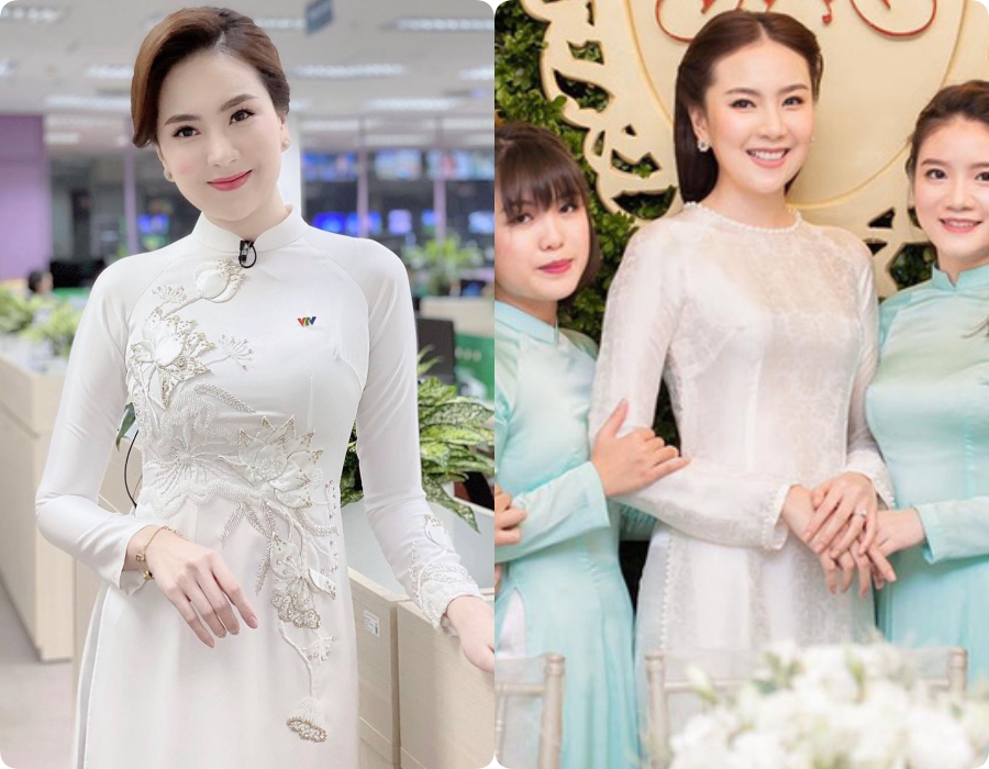 Ngắm MC Mai Ngọc mặc áo dài lên sóng truyền hình ngày cả nước mừng chiến thắng, hình ảnh cô dâu xinh đẹp trong ngày đặc biệt nhất của cuộc đời 4 năm trước lại trở lại  - Ảnh 6.