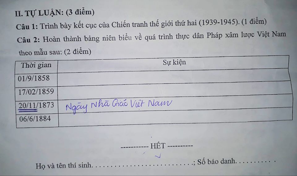 Cô giáo dặn không được bỏ trống đề thi, nam sinh răm rắp nghe lời khiến ai nấy cười đau ruột: Đáp án như vậy mà cũng dám điền! - Ảnh 2.