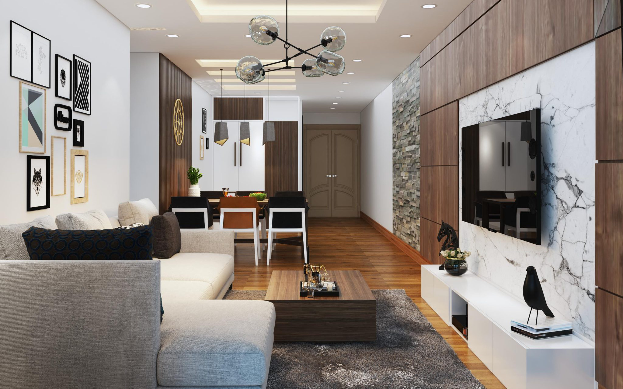 Tư vấn thiết kế nội thất căn hộ chung cư có diện tích 83m² theo phong cách  hiện đại | Báo dân sinh