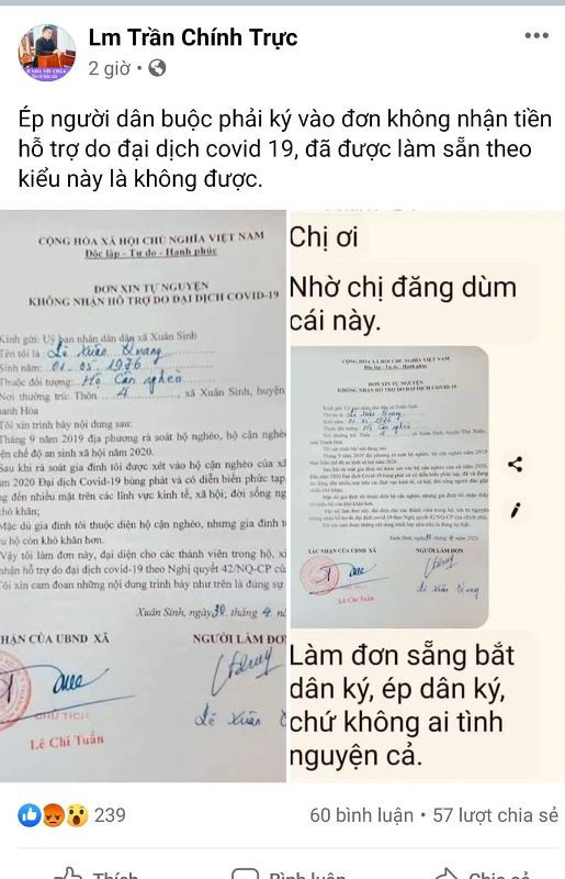 Sự thật về những lá đơn mẫu tự nguyện không nhận tiền hỗ trợ Covid-19 ở Thanh Hoá - Ảnh 1.