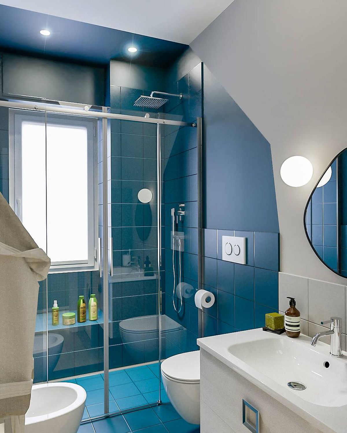 Decor phòng tắm mùa hè "mát lịm" với tông màu trắng - xanh - Ảnh 3. Decor phòng tắm mùa hè "mát lịm" với tông màu trắng - xanh - Ảnh 3.
